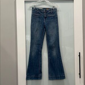 Pilcro and the Letter Blue Denim Jeans Number 9 Flare Leg, Size 25